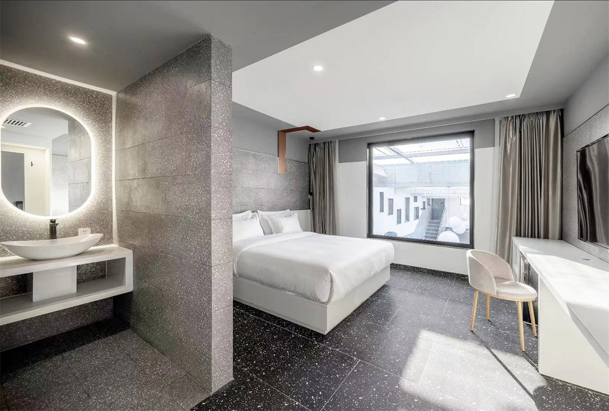 現(xiàn)代輕奢風農家院改造民宿裝修設計案例(圖6)