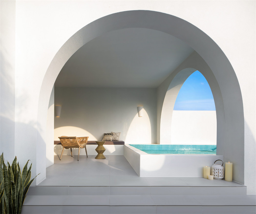 蜜悅·藍白圣島懸崖泡池海景民宿裝修設計方案(圖13)