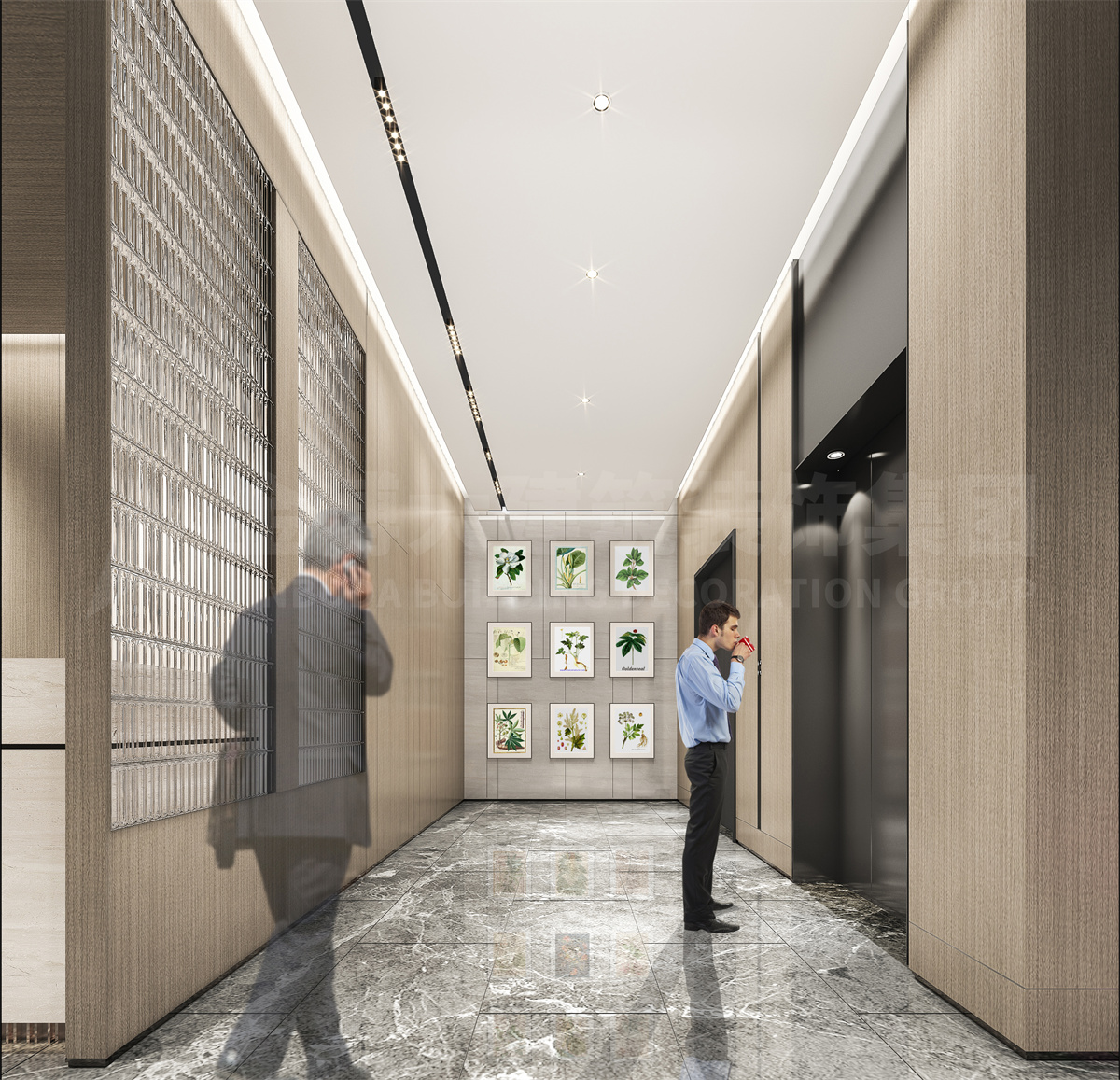 許昌云朵精品酒店設計案例(圖3) 電梯廳 .jpg