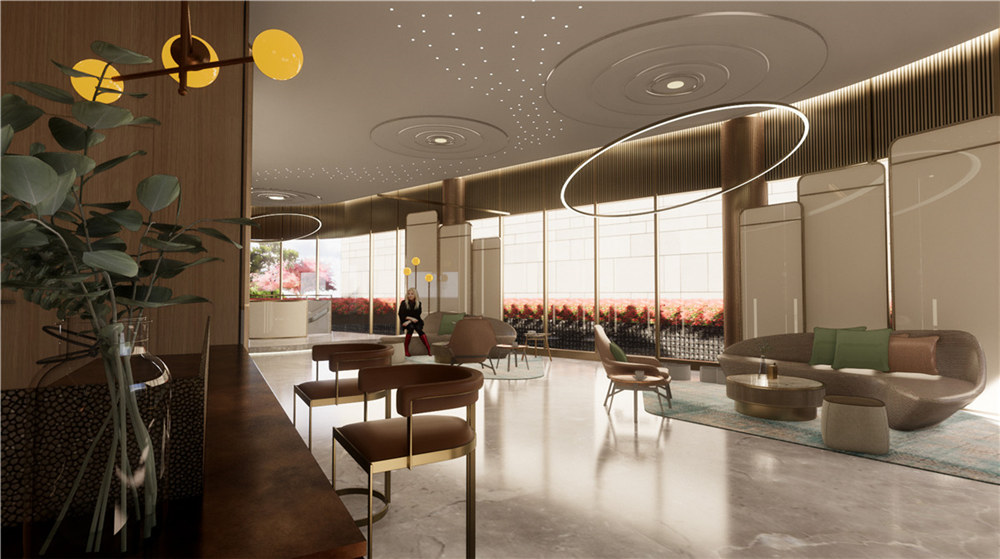 洛陽富饒商務酒店大堂休閑區(qū)裝修設計效果圖 洛陽富饒商務酒店大堂休閑區(qū)裝修設計效果圖