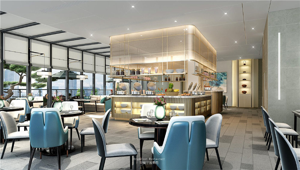 駐馬店閆式精品酒店早餐廳設(shè)計(jì)效果圖