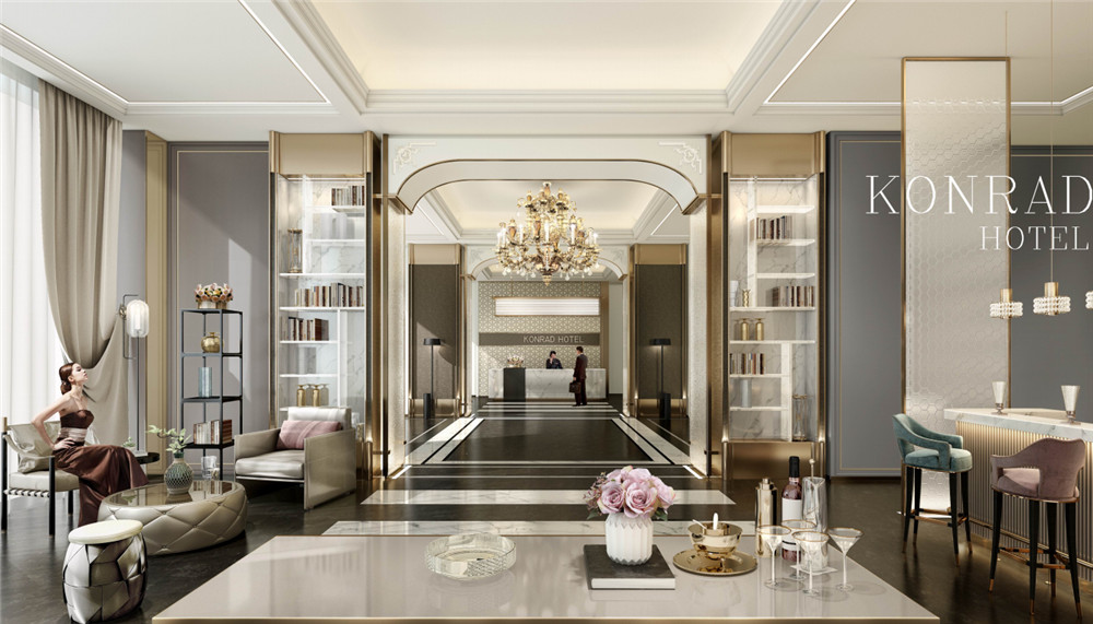 安陽(yáng)港麗商務(wù)酒店大廳裝修設(shè)計(jì)方案