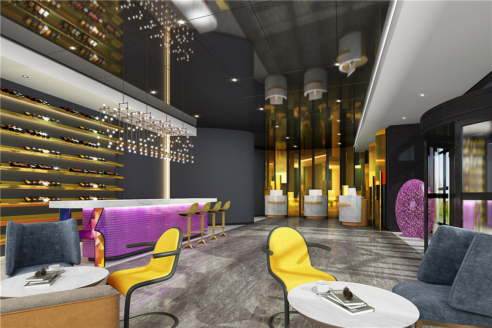 鄭州勝開連鎖精品酒店大堂裝修設(shè)計效果圖