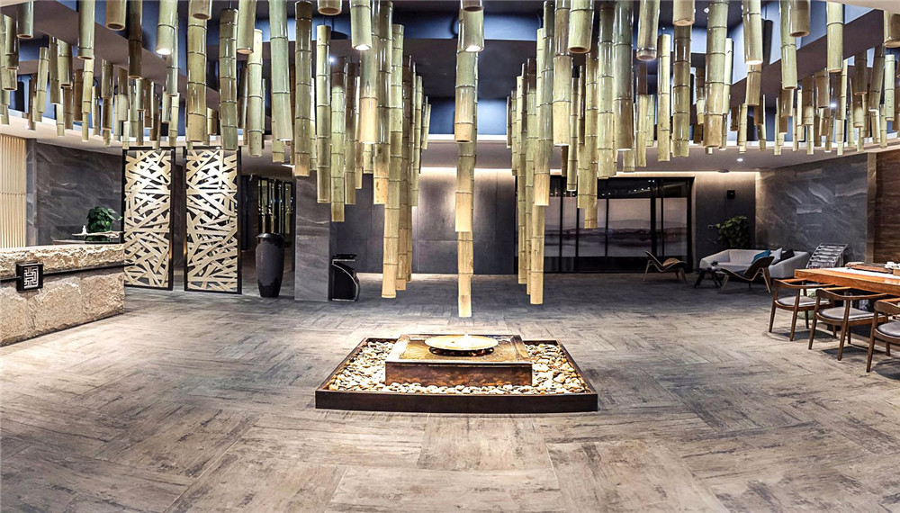 焦作九曲竹文化主題民宿酒店設(shè)計(jì)案例(圖2) 焦作九曲竹文化主題民宿酒店大廳設(shè)計(jì)案例